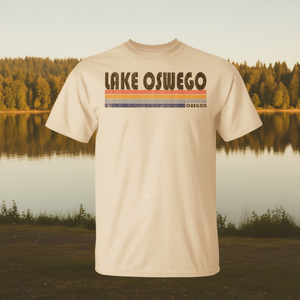 T-shirt Lake Oswego Oregon stile vintage anni '80 design retrò taglia unisex per adulti - Product Image 3