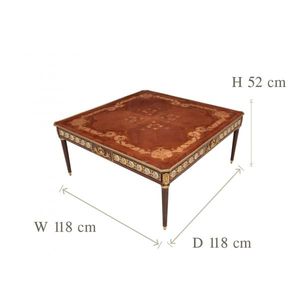 Juego de Mesa Clásico de Madera de Lujo con Detalles Incrustados - Product Image 5