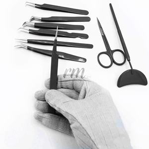 RMI Acier Inoxydable Extension De Cils Pince À Épiler Charme Poudre Noire Enduit Durable Lash Miroir/Lash Ciseaux Et Pince À Cils - Product Image 3