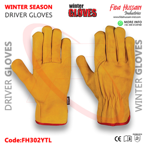 Best Quality Driver Gloves In Cowhide Leather <b>Shirred</b> <b>Elastic</b> Wing Thumb Styled With Excellent Grip Industrial Schutzhandschuhe - Product Image 4