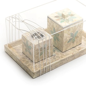 High Quality New Designed <b>Mother</b> of Pearl <b>Box</b> Tray Set With Acrylic Cover Made in Vietnam - Product Image 1