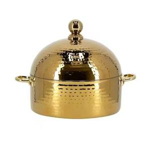 Eid Célébration Serveur Pot Deluxe Qualité Casserole Dorée Avec Couvercle Table Ronde Décor Plats De Service Alimentaire À Bon Prix - Product Image 1