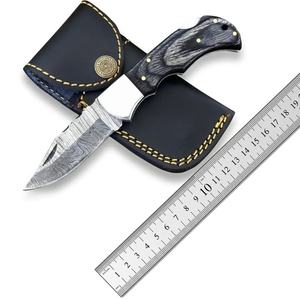 Jexmoo OEM personnalisé fait à la main multifonctionnel en acier damas couteau de poche étui en cuir pour cadeau d'anniversaire garçon d'honneur présent - Product Image 6