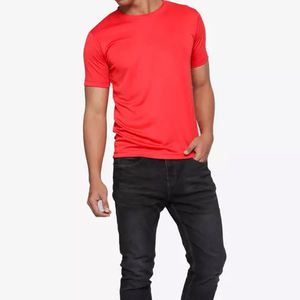 Personalizar 100% algodón sólido respetuoso con el medio ambiente hombres transpirable cuello redondo manga corta suelta camiseta Logo frontal 220g peso de la tela - Product Image 5