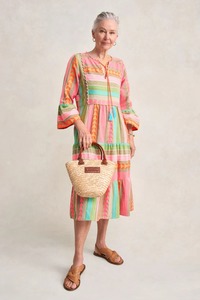 Vêtements d'été pour femmes Robe texturée à tissage en V pour les événements en plein air et les sorties décontractées Style parfait pour le temps chaud et ensoleillé - Product Image 5