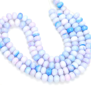 Hermosas cuentas de ópalo lavanda en forma de rondel liso, hilo de 15 pulgadas de cuentas de piedra preciosa de ópalo lavanda, cuentas de ópalo de calidad AAA - Product Image 5
