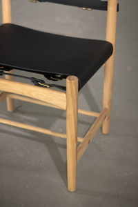 Imapel, marco de madera moderno, silla Safari, asientos de cuero genuino, ecológico, duradero, fácil de limpiar para comedor, muebles para el hogar - Product Image 3