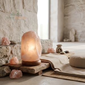 Lampe en sel de roche himalayen blanc naturel faite à la main, élégante lampe de table en cristal pour la maison et le spa, 100% pure - Product Image 6