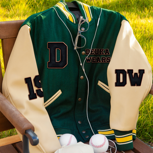 Veste en cuir Letterman Varsity de haute qualité pour hommes, blouson de sport d'hiver, bombardier en chenille, tissu en laine brodé, coupe-vent - Product Image 5