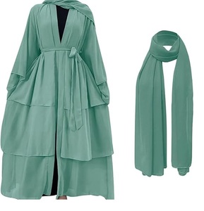 Longue robe abaya islamique élégante pour femmes, dernière conception, tenue traditionnelle décontractée unie, adaptée à la grande taille - Product Image 5