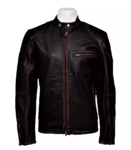 2024แจ็กเก็ตหนังแท้สไตล์ลำลองมีซิประบายอากาศได้ดีมีขาตั้งผ้าย้อมสีพื้นคงทนสำหรับฤดูหนาว - Product Image 4