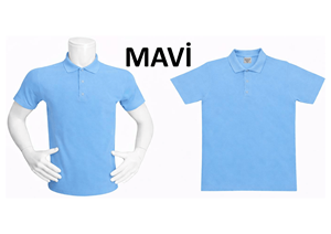 Polo à manches courtes bleu clair pour homme, en coton Oxford, style décontracté, coupe classique, couleur unie, respirant, tissage tissé - Product Image 2
