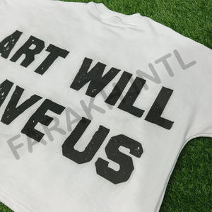 Mezcla de algodón de alta calidad Boxy Fit Crop Summer Camisetas para hombres 250gsm Nuevo estilo Camisetas serigrafiadas - Product Image 6