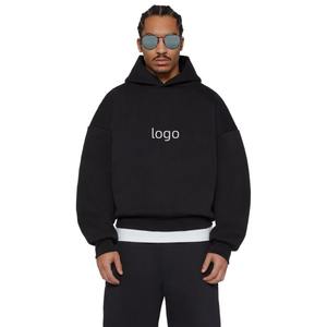 Conjunto de Sudadera con capucha en blanco con logotipo personalizado de alta calidad OEM para hombre, conjuntos de Sudadera con capucha, ropa de calle Unisex, conjunto de pantalones de chándal con estampado abullonado - Product Image 4