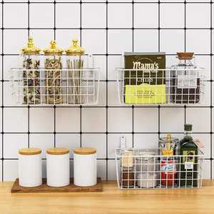Panier de rangement mural en fil métallique pour cuisine, salle de bain, garde-manger, étagère multi-usages pour la maison et le bureau, vente en gros - Product Image 4