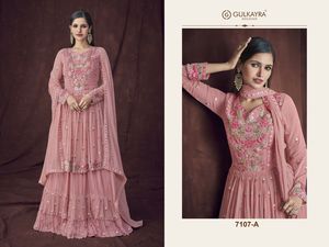 Georgette-ropa de boda de alta calidad para mujer, de último diseñador, con papel de aluminio bordado, a la moda - Product Image 2