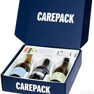 Confezione da 3 Bottiglie in Carta Kraft per Spedizione e Conservazione di Alcolici, Whisky, Birra e Vino, Scatola Pieghevole a Doppio Lato - Product Image 1