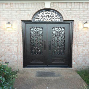 Porte d'entrée moderne en fer forgé avec un design de portail en métal détaillé correspondant aux styles de porte principale classique et contemporain - Product Image 6