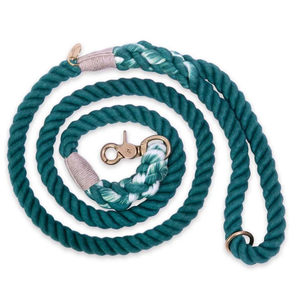 Rope <b>Dog</b> Collar and <b>Dog</b> <b>Leash</b> Set | Dark Green Cotton Matching <b>Dog</b> <b>Leash</b> and <b>Dog</b> Collar Customized Colored Cotton Rope - Product Image 2