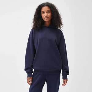 Imprimé solide décontracté polaire à capuche marine qualité supérieure doux chaud pull sweat poche kangourou OEM automne hiver avant - Product Image 2