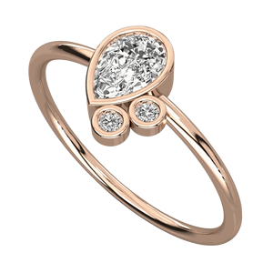 Pear And Round Diamond Low <b>Weight</b> Wedding Band - Product Image 2