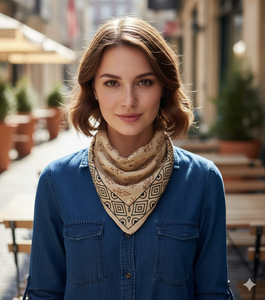 Cotton Hand Block Print <b>Bandana</b> Stylish Scarf for Him & Her Cotton Neck Scarf Boho Soft Cotton <b>Bandana</b> Cotton Neckerchief - Product Image 2