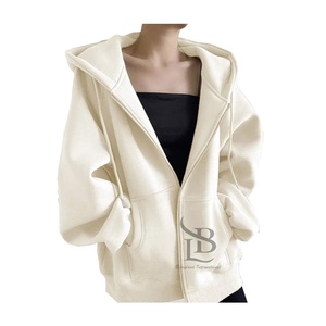 Sweat à capuche zippé surdimensionné pour femmes veste vierge en polaire lourde personnalisée de haute qualité sweat à capuche zippé grande taille pour femmes vente en gros - Product Image 3