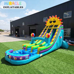 Toboggan aquatique gonflable commercial de 22 pieds avec piscine, en PVC robuste, pour les entreprises de location - Product Image 2