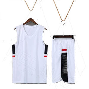 ชุดกีฬาบาสเก็ตบอล BSCI ชุดเครื่องแบบบาสเก็ตบอลชุดเครื่องแบบนักเรียนวัยรุ่นสีขาว - Product Image 1
