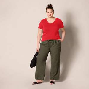 <b>Women's</b> Plus Size Summer <b>T</b>-<b>Shirt</b> Light Knit Soft Surface Breathable <b>Stretch</b> Slim Fit Eco-Friendly Spandex/Cotton - Product Image 6