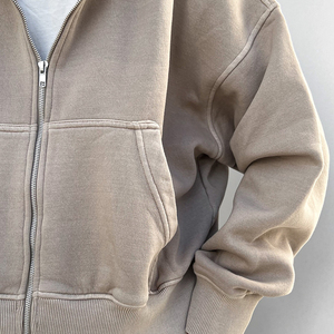 Sudadera con Capucha de Alta Calidad con Lavado Ácido Personalizada, 100% Algodón, Gruesa, Hombros Caídos, Cierre Doble con Cremallera, Sudadera con Capucha con Lavado Ácido para Hombre - Product Image 6