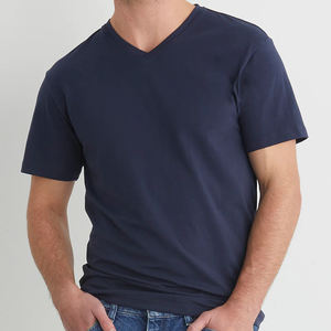 T-shirt à col en V pour homme, t-shirt en coton biologique pour homme, t-shirts ajustés durables pour homme, t-shirts biologiques d'été, t-shirt en gros - Product Image 4