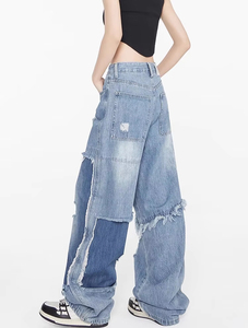 Harun กางเกงยีนส์ขาตรงสไตล์ใหม่สำหรับผู้ชาย, กางเกงยีนส์ขาบานสไตล์เกาหลีเทรนด์เกาหลีกางเกงยีนส์ขาบาน - Product Image 3