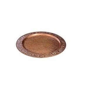 Plato de cobre lavable ecológico con acabado antiguo, diseño único para servir comida en el hogar, hoteles, restaurantes, fiestas y eventos. - Product Image 1