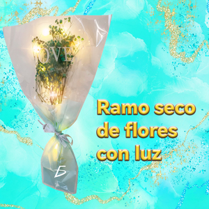 Bouquet Decorativo di Fiori di Riso con Luci LED Calde, Regalo Perfetto per San Valentino, Include Involucro in Cellophane e Batterie - Product Image 2