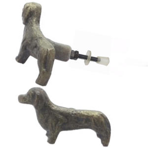 Boutons d'armoire de tiroir de porte en fonte de laiton antique et poignée de traction pour chiens Style moderne pour armoires cuisines et chambres à coucher - Product Image 2