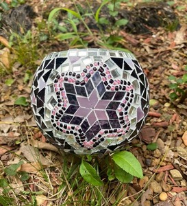 Porte-bougie moderne en mosaïque de Noël, pour bougies chauffe-plat et votives, en verre coloré, fortement parfumé, en forme de fleur, fait à la main, décoration d'intérieur - Product Image 3