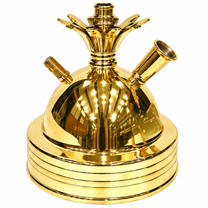 Farida Hookahs - Mesa de Centro de Lujo Coleccionable para Hookah/Shisha, con Mosaico Turquesa, Base de Latón Dorado, Bandeja Decorativa y Manguera, Estilo Egipcio - Product Image 4