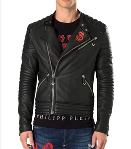 Veste personnalisée OEM en cuir de mouton véritable pour hommes, manteau d'hiver respirant de fabrication pakistanaise avec col à capuche pour la moto - Product Image 1