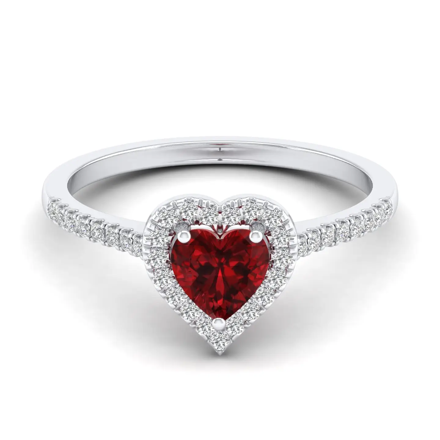 Whispering Flames January Birthstone Natural Garnet Rings in 925 Sterling Silver Adorned with GRA Certified VVS Moissanite OEM