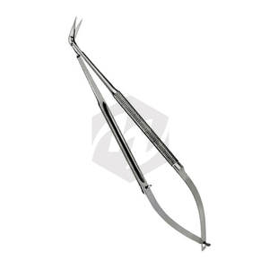 Micro tijeras profesionales en ángulo 60 longitud de la hoja 15 mm puntas afiladas/afiladas longitud Total 165 mm 6,12 pulgadas) instrumentos médicos - Product Image 1