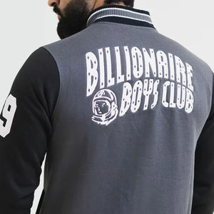 Nouveau design de veste universitaire en charbon de bois pour hommes col côtelé fermeture à boutons Letterman College Baseball Bomber Varsity Jacket - Product Image 5