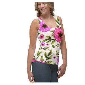 Impresión de calidad superior Sublimación Tela de algodón Cómodas camisetas sin mangas para mujer Último diseño Precio OEM Disponible Tallas grandes - Product Image 4