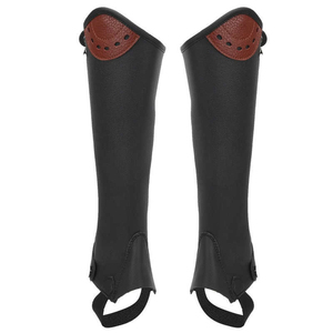 202 demi-chaps d'équitation en cuir marron de haute qualité vêtements équestres de style occidental de qualité supérieure - Product Image 1