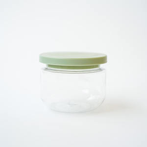 Lujoso tarro transparente para mascotas con tapa verde para cosméticos para uso al por mayor de loción facial champú Greenery Touch - Product Image 1