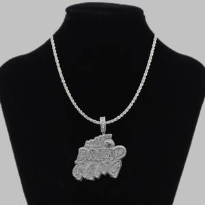 Collier pendentif personnalisé tendance en argent sterling de luxe avec moissanite glacée, bijoux hip-hop, ensemble de bijoux unisexe - Product Image 5