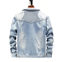 Veste d'hiver longue en jean vintage personnalisée pour homme, style motard, col montant tricoté, chaude et élégante
