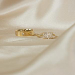 แหวนหมั้นเงินแท้ชุบเงินประดับโมอิสซาไนต์ สี E น้ำหนัก 0.25 กะรัต ทรงบริลเลียนต์ ความใส VVS2 ดีไซน์ทันสมัย - Product Image 5