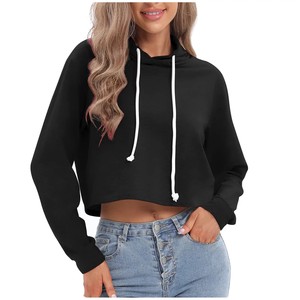 Pull à capuche à manches longues respirant de couleur unie pour femmes style décontracté avec badge de broderie 3D pour le printemps vente en gros - Product Image 5