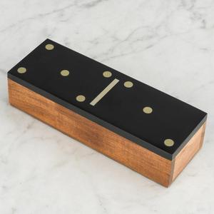 Natural Wood <b>Box</b> Black Dominoes Puzzle Game <b>Box</b> <b>Gift</b> Accessories <b>Cheap</b> Price - Product Image 2
